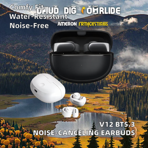 หูฟังไร้สาย V12มีอายุการใช้งานยาวนานเป็นพิเศษหูฟัง BT5.3ชุดหูฟังเสียงรอบทิศทางสวมใส่สบายตัดเสียงรบกวนดีไซน์แบบหนีบ - Product Image 2