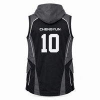Maillot d'entraînement de basketball à capuche style superposition, silhouette futuriste, personnalisé, pour le sport et le streetwear