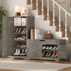 Mobile Portascarpe Moderno e Lussuoso, Armadio Portascarpe in Legno Resistente per Soggiorno, Arredamento Casa di Tendenza - Product Image 1