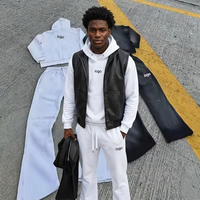 Conjunto Deportivo de 2 Piezas para Hombre, Sudadera con Capucha y Cremallera de Felpa de Algodón de 400 g/m², Pantalones Jogger, Conjunto Combinado, Ropa Deportiva Urbana, Personalizable con Logotipo
