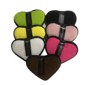 Populaire Kleur Gezicht Herbruikbare Make Up Remover Pads Hartvorm Make-Up Remover Pad