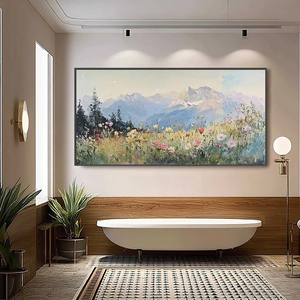 Pintura Impresionista de Paisaje de Prado Montañoso, Pintada a Mano, Decorativa <span class=keywords><strong>para</strong></span> Sala de Estar o Dormitorio - Product Image 5