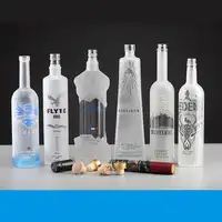 750ml 200ml 500ml 700 ml Schnaps flasche Leere gefrostete Wodka-Getränke glasflasche mit Plastik korken