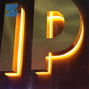 办公商店主题灯用不锈钢定制3D标志标牌业务公司名称，带金镜金属字母 - Product Image 6