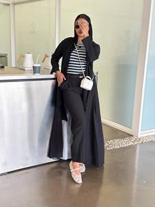 Loriya di alta qualità di lusso Abaya vestito elegante per le donne turco islamico modesto usura con <span class=keywords><strong>pantaloni</strong></span> in poliestere per l'autunno - Product Image 5