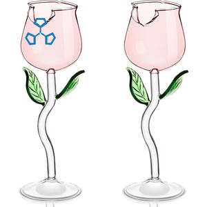 Copas de <span class=keywords><strong>vino</strong></span> rosadas de cristal de 6oz con copa de <span class=keywords><strong>vino</strong></span> tinto de tallo largo para cóctel, fiesta de jugo o bar de bodas - Product Image 1