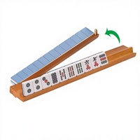 Support magnétique américain en bois pour tuiles de Mahjong avec poussoir et porte-cartes de Mahjong, plateau de 18-20 pouces