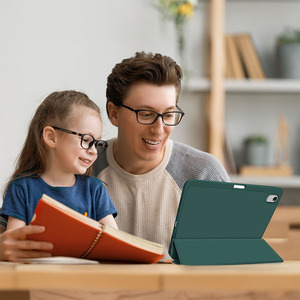MOQ rendah Logo kustom silikon kembali tempat pensil tiga lipat berdiri kasus untuk <span class=keywords><strong>iPad</strong></span> <span class=keywords><strong>air</strong></span> 11 13 2024 kasus penutup - Product Image 5