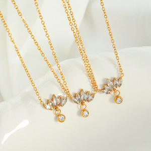 Collar de Mujer con Colgante de Borla con Incrustaciones de Circonio, Estilo Francés y Hong Kong, Brillante, Joyería de Lujo Ligero para Uso Diario - Product Image 1