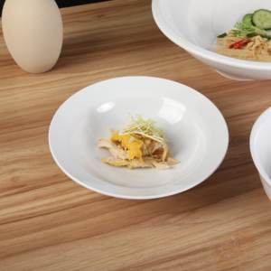 Plato Hondo Redondo Blanco A5 100% Melamina al por Mayor, Plato Moderno para Sopa con Logotipo, Platos Irrompibles para Restaurantes - Product Image 5