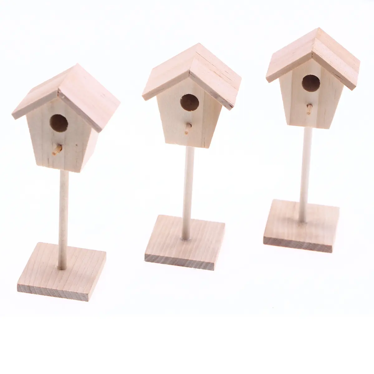 Doll House Mini Wooden Doodle-able Bird Cage BJD Miniature Outdoor Garden Bird Nest Small Cloth Garden Decoration