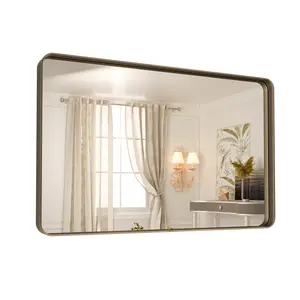 圆形圆形壁镜定制银色现代浴室镜带发光二极管灯的智能浴室镜
