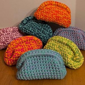 Custom Handmade Eco-Friendly Lightweight Crochet Clutch Cosmetic Bag Autumn Winter Women's Makeup Organizer Travel <b>Storage</b> - Product Image 1