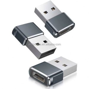 Hot Sales 2pack Aluminium Alloy <b>USB</b> a Male to <b>USB</b> C Female <b>Adapter</b> for Smart Phone Laptop Charging Transfer Sync Connector - Product Image 1