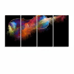 Tableau imprimé sur toile : Symphonie abstraite du violon, cadeau musical, lot de 4 toiles - Product Image 2