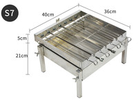 Barbecue électrique rotatif automatique - Acier inoxydable, charbon de bois, intérieur/extérieur, pieds courts pour usage domestique et commercial