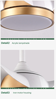 YOUKAIN Ventilateur de plafond à gradateur de lumière LED de 52 pouces avec moteur à courant continu à 3 pales réversibles pour l'été et l'hiver Design moderne pour un usage domestique