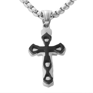 Men's Stainless Steel <b>Cross</b> Pendant Necklace Geometric Design Punk Retro Style 120206 - Product Image 2