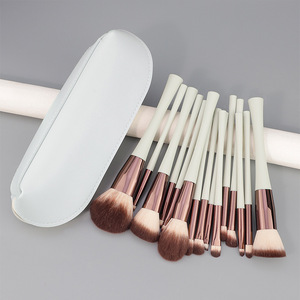 Ensemble professionnel de 15 pinceaux de maquillage <span class=keywords><strong>vert</strong></span> <span class=keywords><strong>menthe</strong></span>, pinceaux synthétiques vegan, ensemble de maquillage, pinceaux de maquillage à étiquette privée avec sac - Product Image 5