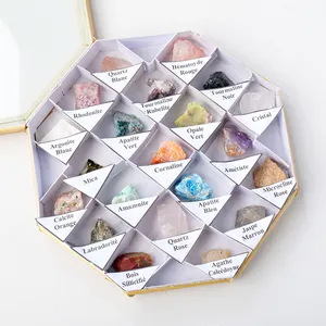 Hot Selling Natural Crystal Crafts Clear Rose Rough Quartz Chakras Raw Box Set Stone For Gifts