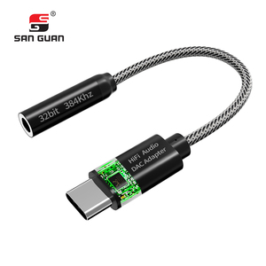 USB C a 3,5mm Dongle Adaptador Tipo C <span class=keywords><strong>Auriculares</strong></span> AudioJack <span class=keywords><strong>Cable</strong></span> Hi-Fi DAC Chip para <span class=keywords><strong>iPhone</strong></span> /Samsung - Product Image 1