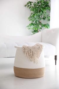Panier à Linge Pliable en Bambou avec Trois Compartiments Blanc Noir Hôtel Tissage Logo Personnalisé Couvercle Pliant par Lumaland Shopping - Product Image 5