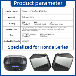 Juego <span class=keywords><strong>de</strong></span> Tres Maletas Impermeables <span class=keywords><strong>de</strong></span> PP <span class=keywords><strong>de</strong></span> Fábrica SPD, <span class=keywords><strong>Caja</strong></span> Superior <span class=keywords><strong>de</strong></span> 50L, <span class=keywords><strong>Caja</strong></span> Lateral <span class=keywords><strong>de</strong></span> 33L y 26L, <span class=keywords><strong>para</strong></span> Modificación/Actualización <span class=keywords><strong>de</strong></span> Motocicletas, Compatible con Honda XADV750 - Product Image 4