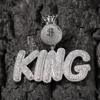 Collier Hip Hop personnalisé plaqué or avec fermoir en forme de signe dollar et lettres audacieuses, cadeau unisexe, style mode européen et américain