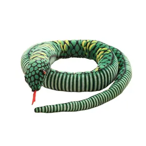 Boneka ular raksasa realistis, hadiah mainan mata binatang untuk anak laki-laki dan perempuan