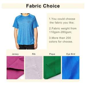 Camiseta Deportiva de Manga Corta para Hombre, 100% Algodón, Ligera, 200g, Secado Rápido, Transpirable, para Gimnasio y Fitness, Venta al Por Mayor - Product Image 2