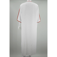 2025 Vêtements Musulmans Décontractés pour Hommes Marocains Brodés Jibba Abaya Robe Jalabiya Thobe en Polyester Respirant