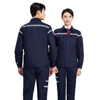 Combinaisons de travail en coton à manches longues sur mesure pour hommes - Printemps/Automne - Ensemble de vêtements de travail résistants aux taches pour ateliers et usines