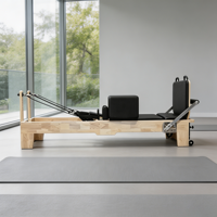 Machine de Pilates Reformer Professionnelle en Bois Réglable pour Studio de Pilates, Qualité Commerciale, Fonctionnement Silencieux, Kit d'Accessoires Complet