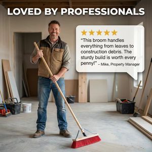 Balai à pousser professionnel de 18 pouces pour l'extérieur, brosse de rue robuste avec support en acier pour les entrepreneurs et les travaux de bricolage à domicile et au jardin - Product Image 6
