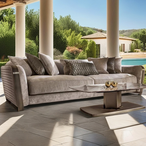 Italian Luxury High Quality Living Room <strong>Sofas</strong> Modern Gold <strong>Stainless</strong> <strong>Steel</strong> Metal Counterweight Square Rectangular Velour - Product Image 3