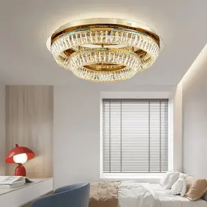 Décoration de la maison Suspension Suspension Salon Moderne Anneau Rond Verre Cristal Plafonnier - Product Image 5