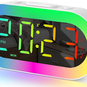 Biểu Tượng Tùy Chỉnh LED Kỹ Thuật Số Bàn Đồng Hồ Ánh Sáng Ban Đêm Báo Động Ngày Thời Gian Hiển Thị Nhiệt Độ Điện Tử Cho Phòng Ngủ Sử Dụng-Cho Trẻ Em - Product Image 1