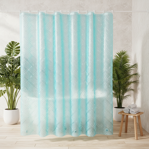 Rèm tắm chống thấm PEVA tùy chỉnh họa tiết cây xanh phong cách Mỹ, sản xuất theo yêu cầu, thân thiện với môi trường, phụ kiện phòng tắm - Product Image 1
