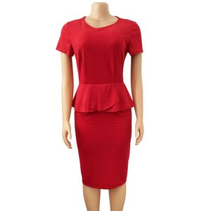 YSMARKET 4 couleurs S-3XL robes de bureau femmes travail formel dames vêtements de bureau robes bleu noir rouge vert couleur - Product Image 5