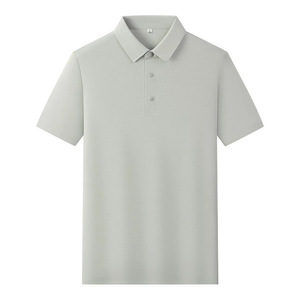 Polo fin d'été personnalisé pour homme, gris foncé, en polyester, couleur unie, pour le travail et l'usage quotidien - Product Image 2