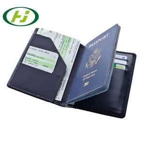 Logo personnalisé personnalisé Sublimation mince portefeuille de voyage Saffiano Pu cuir Visa Rfid bloquant la couverture de porte-carte de passeport des états-unis