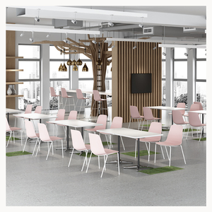 Muebles para Bibliotecas de Universidades, Colegios y Escuelas Secundarias, Muebles de Estudio, Mesa y Silla Apilables de Plástico PP con Base de Acero - Product Image 3