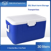 Boîte de transport de vaccins York York Farm, bouteille d'insémination porcine, 30 litres, thermomètre, stockage à court terme