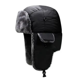 Unisex Mùa Đông Đan Bomber Hat Nga Ushanka Cossack Trapper Phi Công Mũ Hàng Không