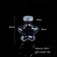 Bouteille en Gros en Forme d'Étoile à Cinq Branches Calibre 38 pour Thé, Jus, Bonbons, Bouteille Partagée, Pot en Plastique Polyvalent