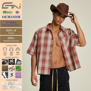 <span class=keywords><strong>Camicia</strong></span> Corta da Uomo Personalizzata, Vestibilità Ampia, Manica Corta, Morbida Flanella, <span class=keywords><strong>Camicia</strong></span> Premium a <span class=keywords><strong>Quadri</strong></span> con Bottoni - Product Image 2