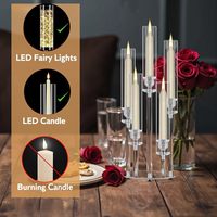 Candelabro de Acrílico Transparente de 6 Brazos, Centro de Mesa para Bodas, Portavelas, Soporte para Flores, Decoración para Fiestas y Bodas