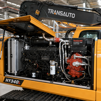 Excavator Crawler Tropis Pendingin 241kW 34T Pompa Mekanik Inline Mesin Penggali Hidrolik Berat untuk Pekerjaan Pemindahan Tanah