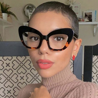 Lunettes optiques surdimensionnées pour femmes, avec logo personnalisé, anti-lumière bleue, monture œil de chat, grande taille