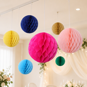 Grandes Bolas de Papel de Panal Multicolor de 12 Pulgadas, Adornos Colgantes para Techo para Fiestas y Eventos - Product Image 3